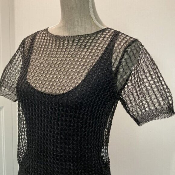 ZARA Black Mesh T-shirt - Picture 9 of 15